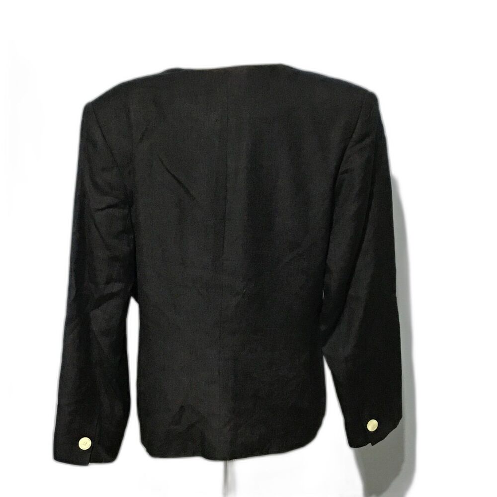 Talbots Classic Black One-Button Blazer Size 12 - image 4